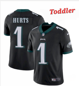 Toddler Philadelphia Eagles #1 Jalen Hurts Black Vapor Untouchable Limited Stitched Jersey