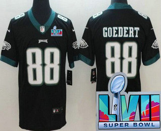 Men's Philadelphia Eagles #88 Dallas Goedert Limited Black Super Bowl LVII Vapor Jersey