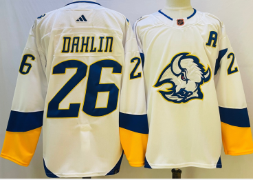 Men's Buffalo Sabres #26 Rasmus Dahlin White 2022 Reverse Retro Authentic Jersey