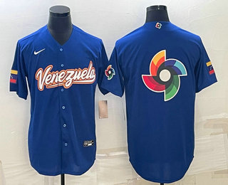 Men's Venezuela Baseball 2023 Royal World Big Logo With Patch Classic Stitched Jersey