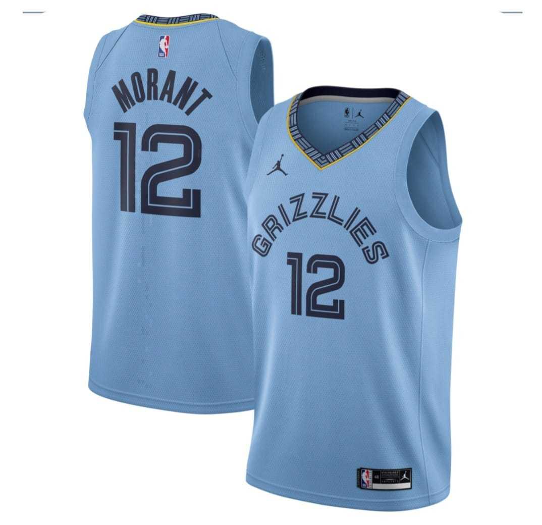 Youth Memphis Grizzlies #12 Ja Morant Blue Jordan Stitched Jersey