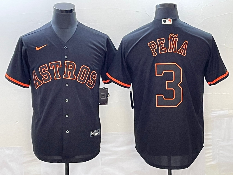 Men's Houston Astros #3 Jeremy Pena Lights Out Black Fashion Stitched MLB Cool Base Nike Jersey