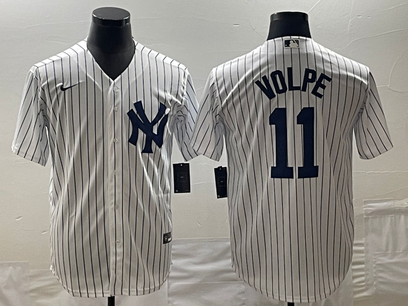 Men's New York Yankees #11 Anthony Volpe White Stitched MLB Cool Base Nike Jersey