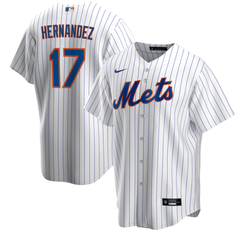 Men's New York Mets Hernandez,Keith - 17 White Home Retired Roster Stitched Baseball Jersey