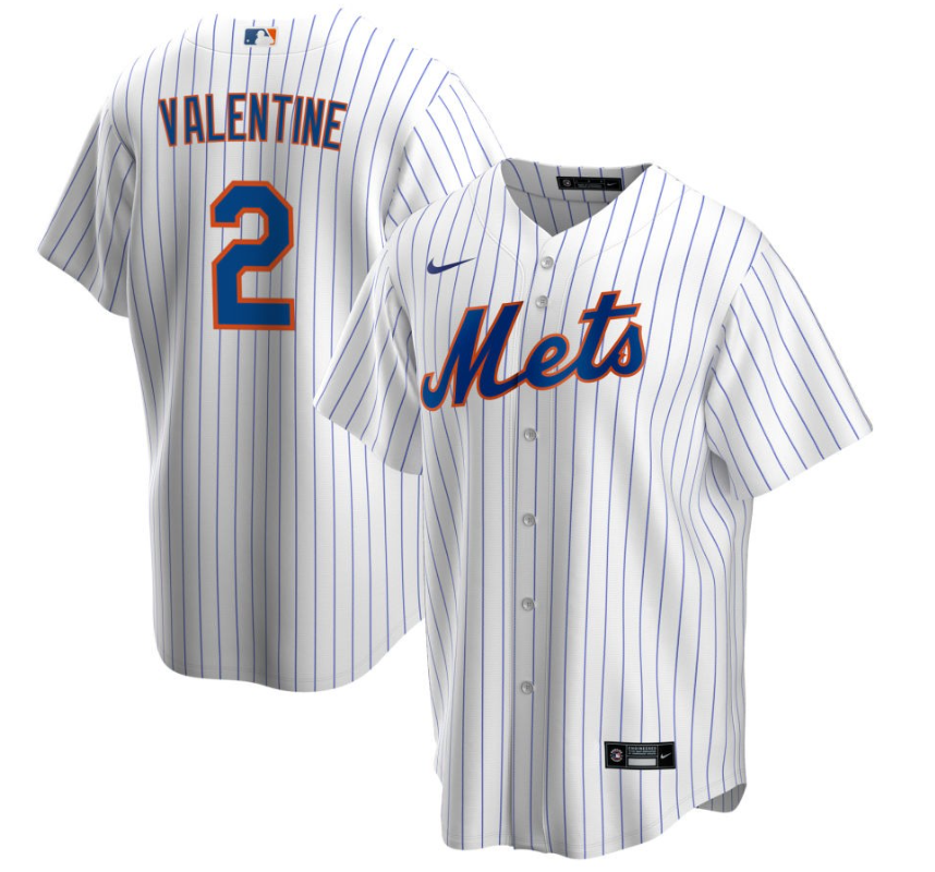 Men's New York Mets Valentine,Boddy - 2 White Home Retired Roster Stitched Baseball Jersey