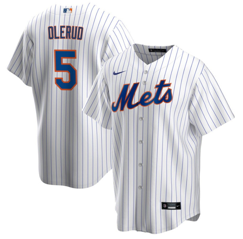 Men's New York Mets Olerud,John - 5 White Home Retired Roster Stitched Baseball Jersey