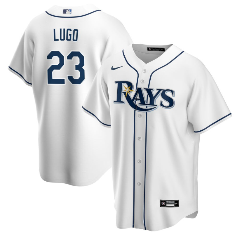 Men's Tampa Bay Rays Lugo,Jullo - 23 White Home Retired Roster Stitched Baseball Jersey