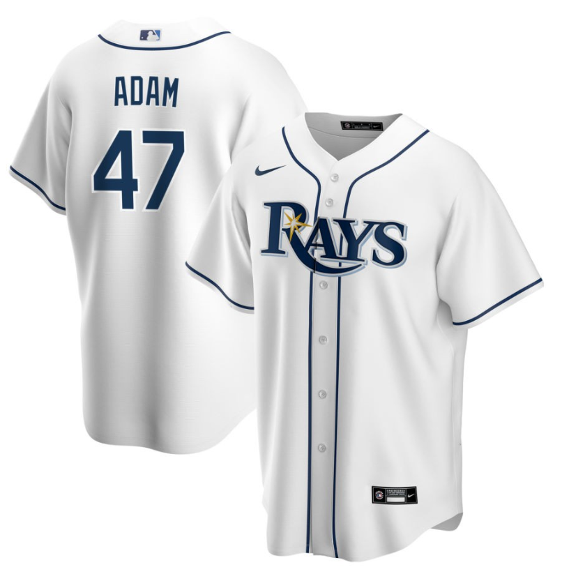 Men's Tampa Bay Rays Adam,Jason - 47 White Home Retired Roster Stitched Baseball Jersey