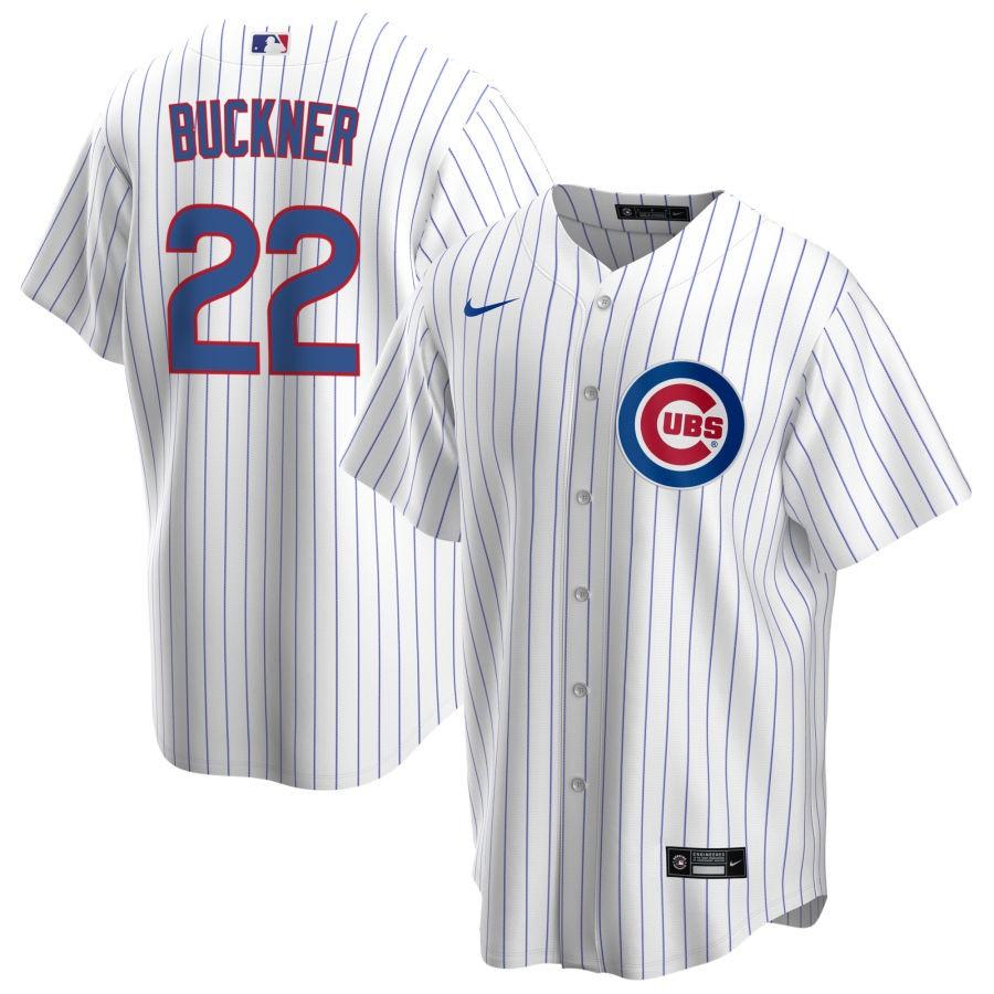 Men's Chicago Cubs White Home Buckner,Bill - 22 Retired Roster Stitched Jersey