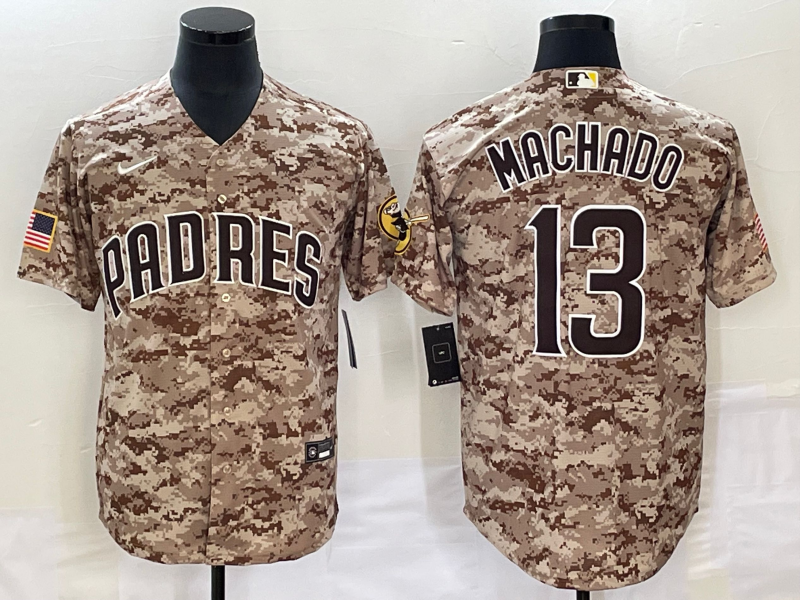 Men's San Diego Padres #13 Manny Machado Camo Cool Base Stitched Jersey