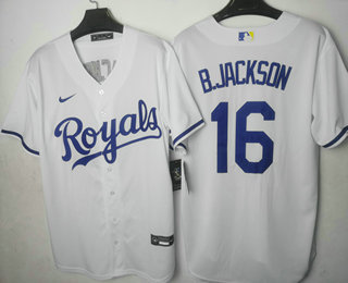 Men's Kansas City Royals #16 Bo Jackson White Cool Base Stitched MLB Jersey