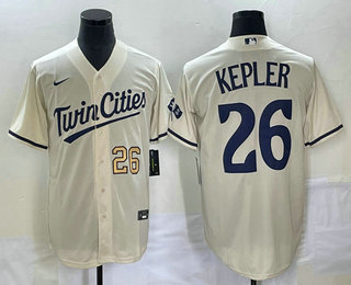 Men's Minnesota Twins #26 Max Kepler Number Cream 2022 City Connect Cool Base Stitched Jersey