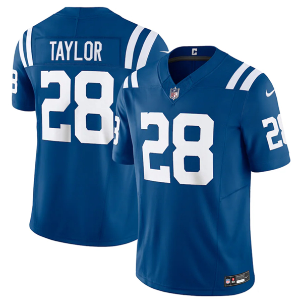 Men's Indianapolis Colts #28 Jonathan Taylor Blue 2023 F.U.S.E Vapor Untouchable Stitched Football Jersey