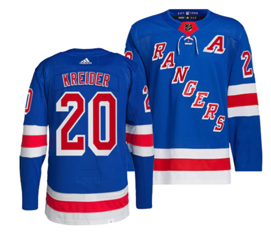 Men's New York Rangers #20 Chris Kreider Blue Stitched Jersey