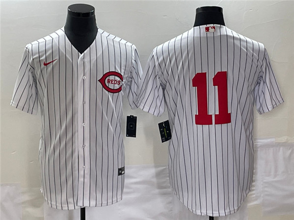 Men's Cincinnati Reds #11 Barry Larkin White Field of Dreams Stitched Baseball Jersey