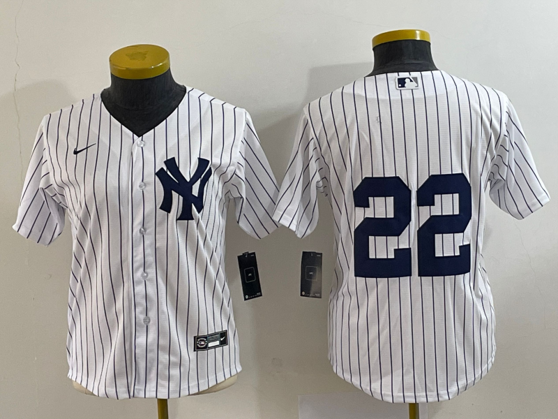 Women's New York Yankees #22 Jacoby Ellsbury White Stitched Cool Base Nike Jersey