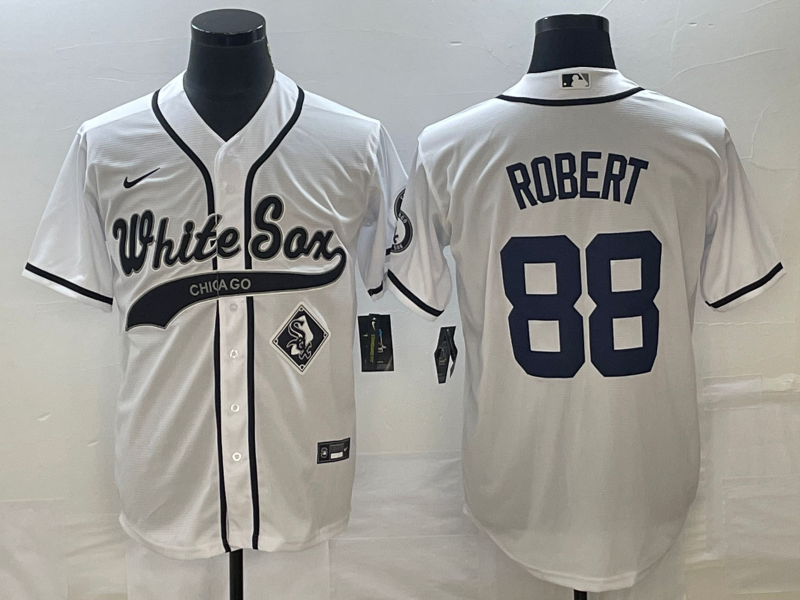 Men's Chicago White Sox #88 Luis Robert White Cool Base Stitched Baseball Jersey1