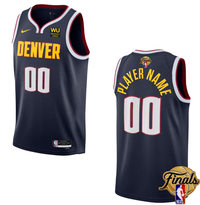 Men's Denver Nuggets Active Player Custom Navy 2023 Finals Icon Edition Stitched Basketball Jersey