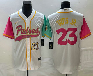 Men's San Diego Padres #23 Fernando Tatis Jr Number White NEW 2023 City Connect Cool Base Stitched Jersey