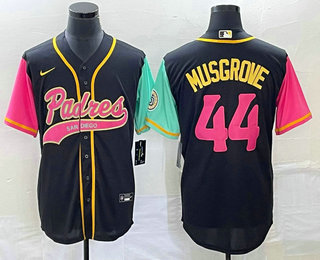 Men's San Diego Padres #44 Joe Musgrove Black NEW 2023 City Connect Cool Base Stitched Jersey1