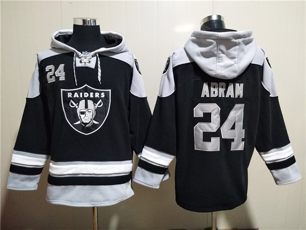 Men's Las Vegas Raiders #24 Johnathan Abram Black Ageless Must-Have Lace-Up Pullover Hoodie