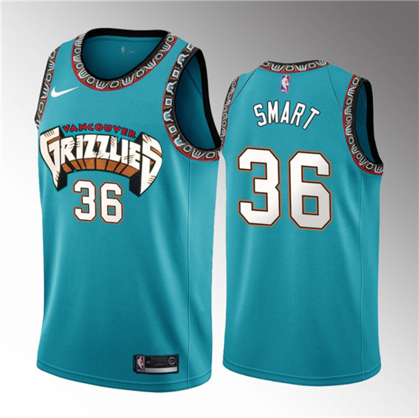 Marcus Smart Men's Memphis Grizzlies #36 2023 Draft Classic Edition Stitched Basketball Jersey - Teal