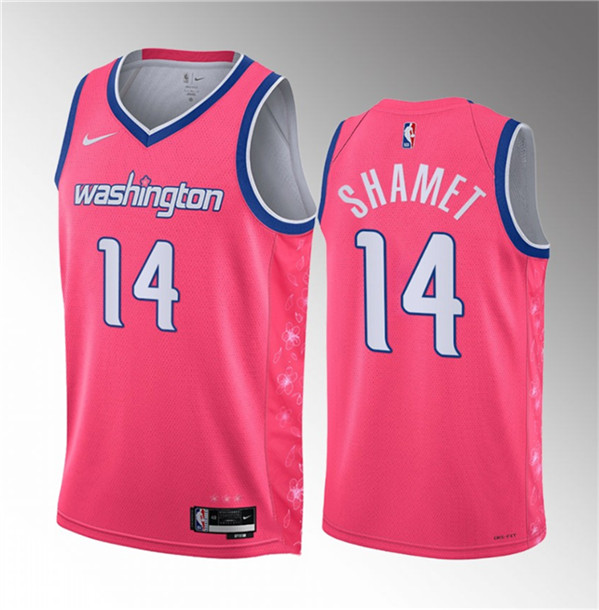 Landry Shamet Men's Washington Wizards #14 2023 Draft City Edition Stitched Jersey - Pink