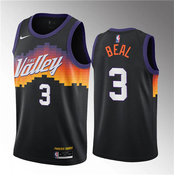 Bradley Beal Men's Phoenix Suns #3 2021-22 City Edition Stitched Basketball Jersey - Balck