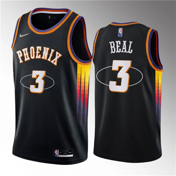 Bradley Beal Men's Phoenix Suns #3 Statement Edition Stitched Basketball Jersey - Black