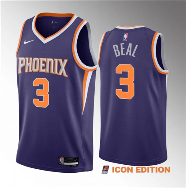 Bradley Beal Men's Phoenix Suns #3 Icon Edition Stitched Basketball Jersey - Purple