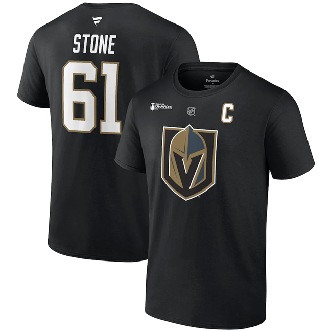 Mark Stone Men's Vegas Golden Knights #61 2023 Stanley Cup Champions Name & Number T-Shirt - Black