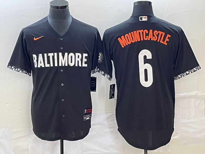 Men's Baltimore Orioles #6 Ryan Mountcastle Black 2023 City Connect Cool Base Stitched Jersey