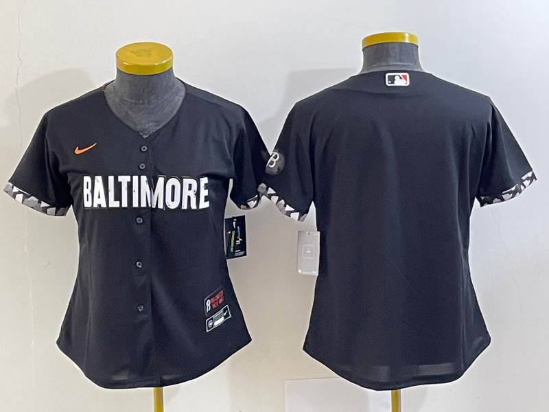 Women's Baltimore Orioles Blank Black 2023 City Connect Cool Base Stitched Jersey