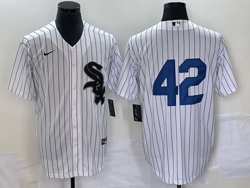 Men's Chicago White Sox #42 Jackie Robinson Black Cool Base Stitched Jersey