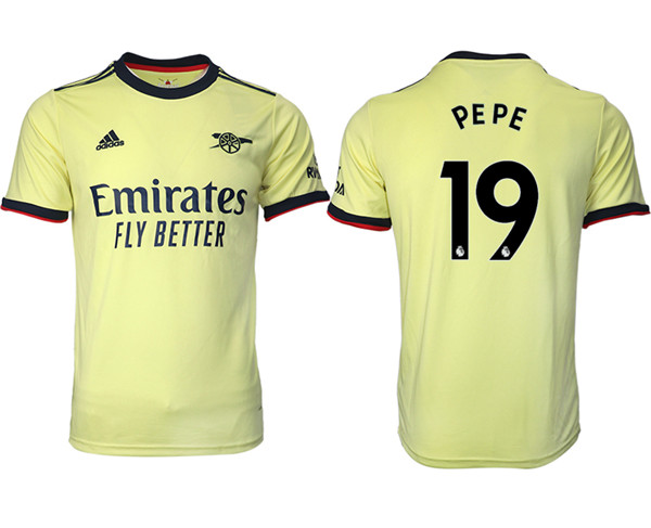 Men's Arsenal F.C #19 Nicolas Pépé Away Soccer Jersey2