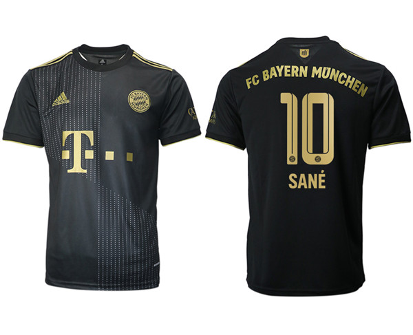 Men's FC Bayern München #10 Leroy Sané Black Away Soccer Jersey