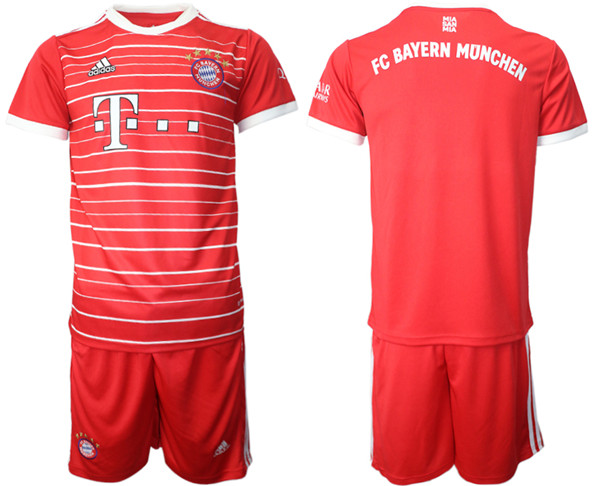 Men's FC Bayern München Blank 22-23 Red Home Soccer Jersey Suit