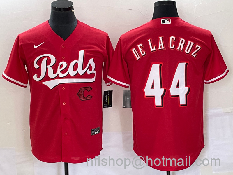 Elly De La Cruz Men's Cincinnati Reds #44 Cool Base Stitched Baseball Jersey - Red