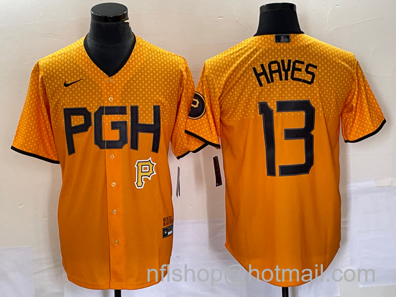 KeBryan Hayes Men's Pittsburgh Pirates #13 2023 City Connect Stitched Jersey - Gold