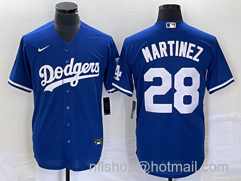 JD Martinez Men's Los Angeles Dodgers #28 Stitched Cool Base Nike Jersey - Blue