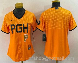 Women's Pittsburgh Pirates Blank 2023 City Connect Stitched Jersey - Yellow