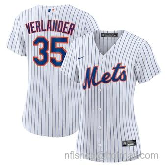 Justin Verlander Women's New York Mets #35 Stitched MLB Cool Base Nike Jersey - White