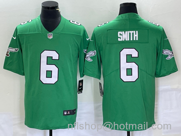 DeVonta Smith Men's Philadelphia Eagles #6 2023 Vapor Limited Throwback Jersey - Green