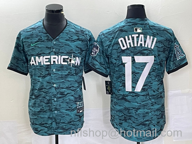 Shohei Ohtani Men's Los Angeles Angels #17 2023 All Star Cool Base Stitched Jersey1 - Teal