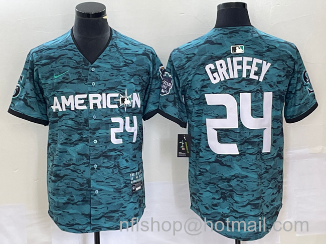 Ken Griffey Men's Seattle Mariners #24 2023 All Star Cool Base Stitched Jersey2 - Number Teal