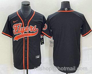 Men's Philadelphia Flyers Blank Cool Base Stitched Baseball Jersey - Black