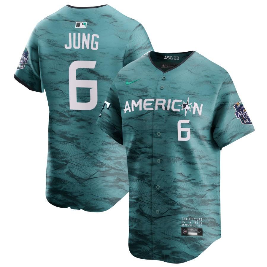 Josh Jung #6 Men's American League 2023 MLB All-Star Game Cool Base Stitched Jersey - Teal