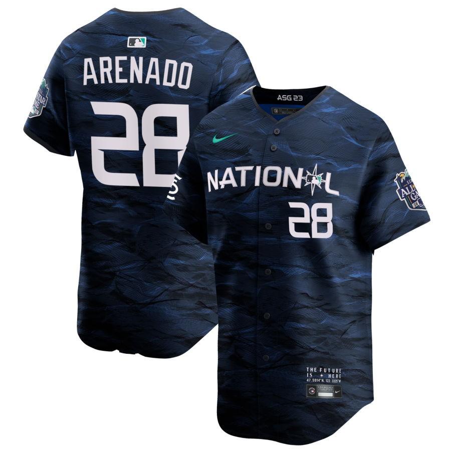 Nolan Arenado #28 Men's National League 2023 MLB All-Star Game Cool Base Stitched Jersey - Royal