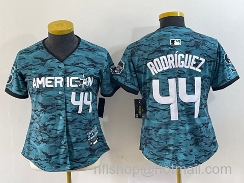 Julio Rodriguez Women's Seattle Mariners #44 2023 All Star Cool Base With Patch Stitched Baseball Jersey - Teal