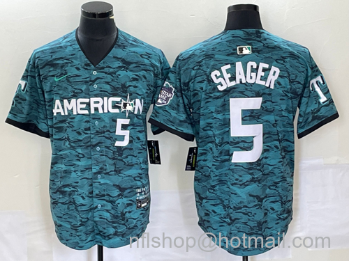 Corey Seager Men's Texas Rangers #5 2023 All Star Stitched Baseball Jersey - Teal